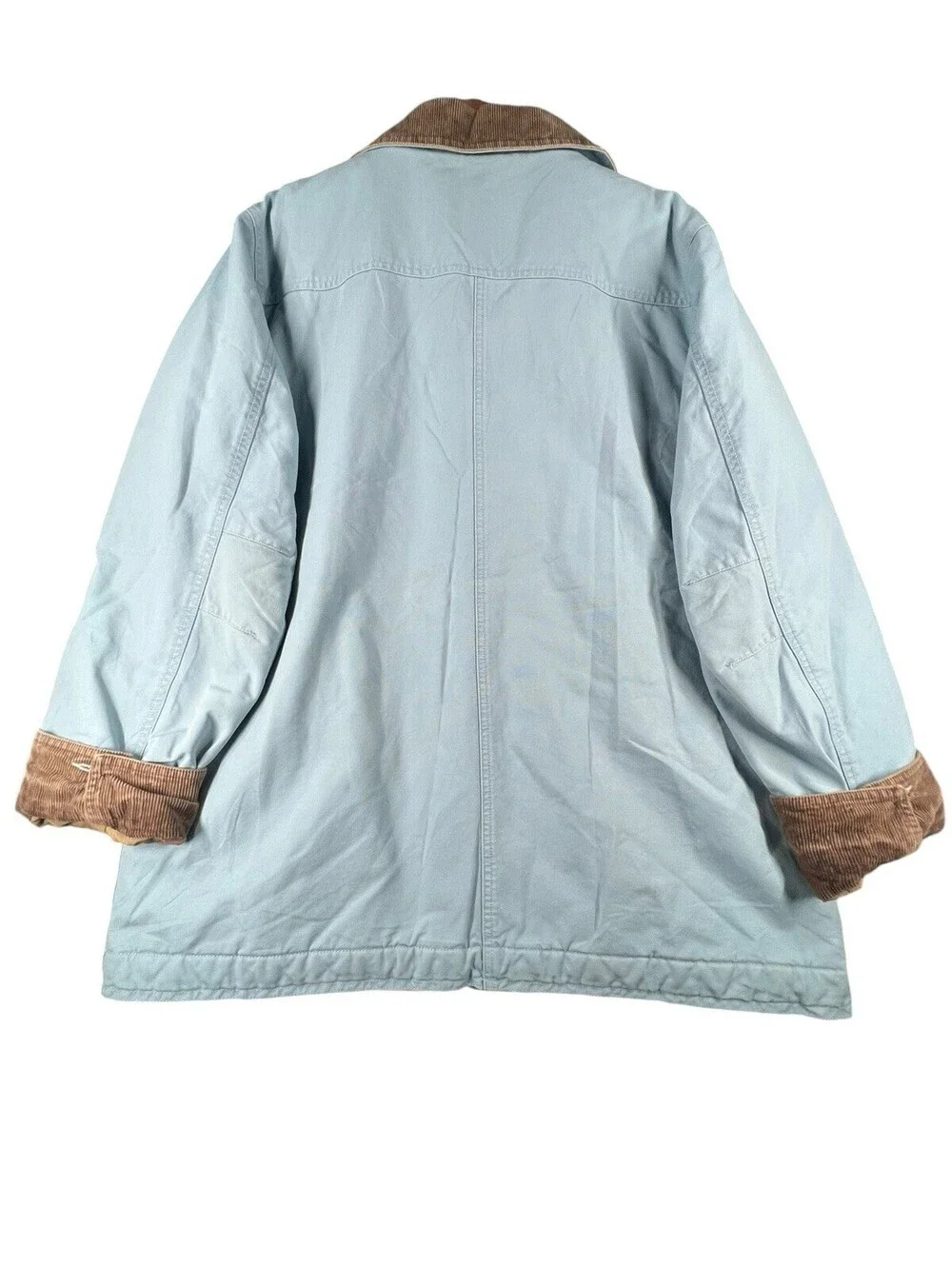 L.L.Bean Women’s XL Barn Coat Blue Thinsulate Corduroy Collar Chore Jacket - Picture 3 of 7